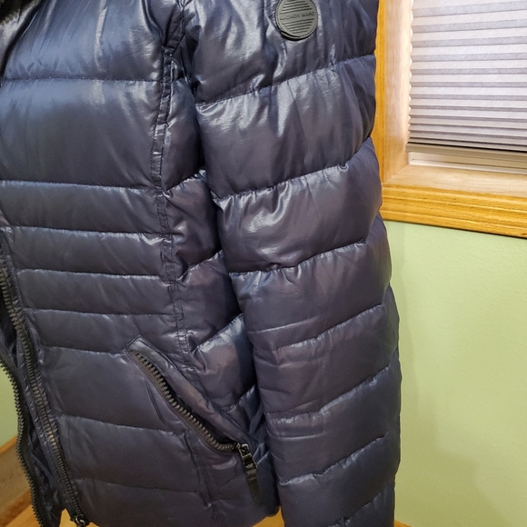 Andrew Marc large puffer coat. Large. Navy blue - Picture 4 of 9
